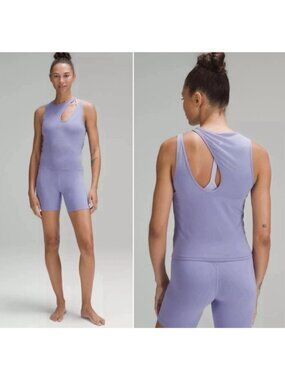 Lululemon Women's Shoulder Cut-Out Yoga Tank in Dark Lavender